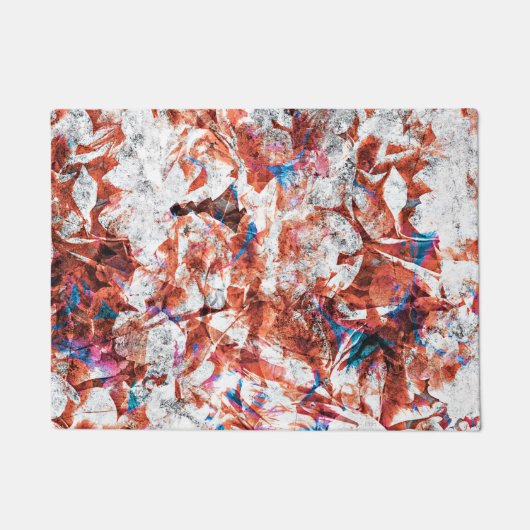 赤ブ絵を描ラシ抽象芸術モダンデジタル ドアマット (正面)
