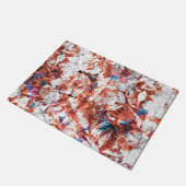 赤ブ絵を描ラシ抽象芸術モダンデジタル ドアマット (アングル)