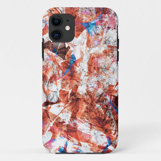 赤ブ絵を描ラシ抽象芸術モダンデジタル Case-Mate iPhoneケース (裏面)