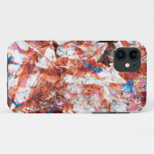 赤ブ絵を描ラシ抽象芸術モダンデジタル Case-Mate iPhoneケース (裏面(横))