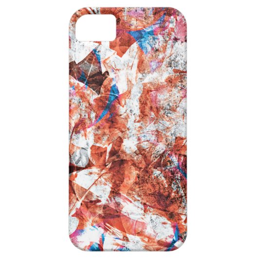 赤ブ絵を描ラシ抽象芸術モダンデジタル Case-Mate iPhoneケース (裏面)