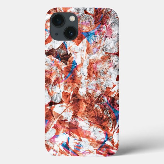 赤ブ絵を描ラシ抽象芸術モダンデジタル Case-Mate iPhoneケース (裏面)