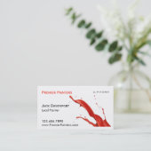 赤プラ絵を描ス |プロフェッショナルペインター両面 名刺 (スタンド正面)