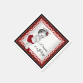 赤プリンセス赤ちゃんシャワー スタンダードカクテルナプキン (角)