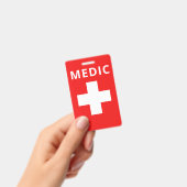 赤プリント名前をカスタムする装束従業員 バッジ (手持ち)