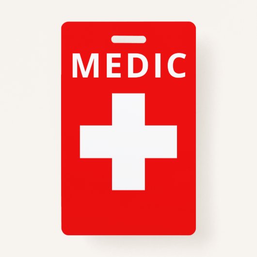 赤プリント名前をカスタムする装束従業員 バッジ (正面)