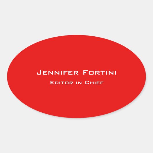 赤プレーンエレガントミニマモダンリスト 楕円形シール (正面)