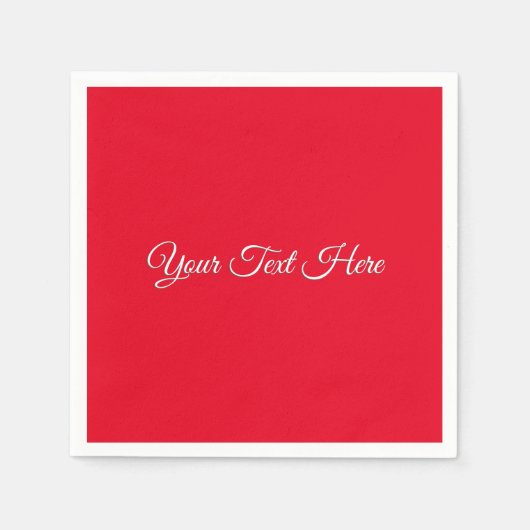 赤プレーンエレガントミニマル書道 スタンダードカクテルナプキン (正面)