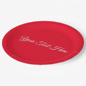 赤プレーンエレガントミニマル書道 ペーパープレート (アングル)