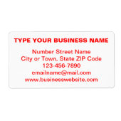 赤プレーン文字ビジネスブランド出荷ラベル ラベル (正面)