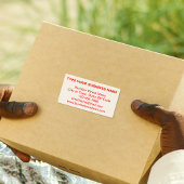 赤プレーン文字ビジネスブランド出荷ラベル ラベル