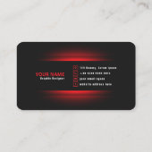 赤プロフェッショナルグラフィックデザイナーブラックエレガント 名刺 (裏面)