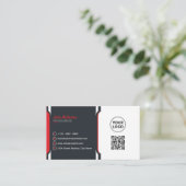 赤プロフェッショナルモダン企業の 名刺 (スタンド正面)