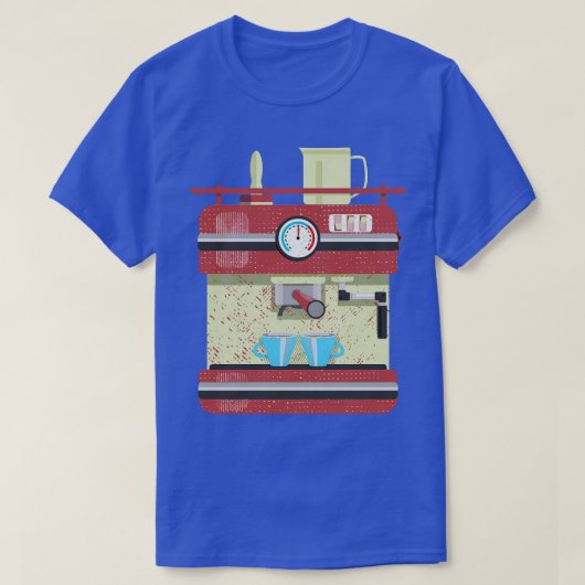 赤ベクターコーヒーマシン Tシャツ (デザイン正面)