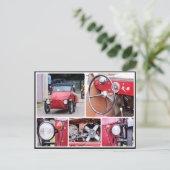 赤ベクラシックロレックス三輪車のコラージュ ポストカード (スタンド正面)