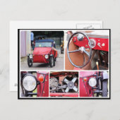 赤ベクラシックロレックス三輪車のコラージュ ポストカード (正面/裏面)