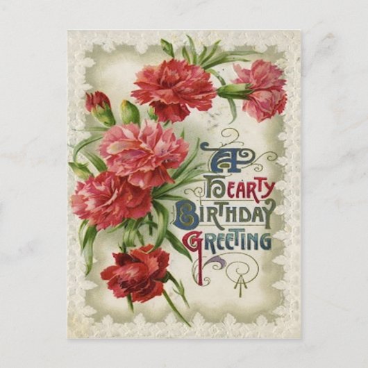 赤ベゴニア花花 ポストカード (正面)