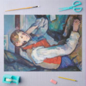 赤ベストの男の子,セザンヌ 薄葉紙 (クラフト)