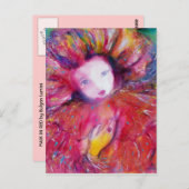 赤ベネチアン仮装顔のマスク ポストカード (正面/裏面)