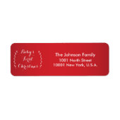 赤ベビーの初めてのクリスマス差出人住所ラベル ラベル (正面)