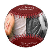 赤ベビーエレガントの誕生のお知らせ2写真名 野球ボール (正面)