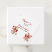 赤ベビーカーのクリスマスベビーシャワーありがとう フェイバータグ (インサイチュ)