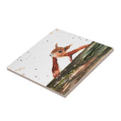 赤ベビーリス水彩動物野生動物 タイル (側面)