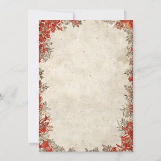 赤ベリはっきりしたーフレーム | ヴィンテージクリスマスの招待 招待状