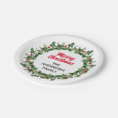赤ベリエレガントーファミリークリスマス ペーパープレート (アングル)