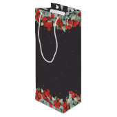 赤ベリパーソナライズされたー+ユーカリ・クリスマス ワインギフトバッグ (裏面アングル)