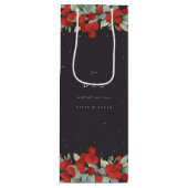 赤ベリパーソナライズされたー+ユーカリ・クリスマス ワインギフトバッグ (正面)