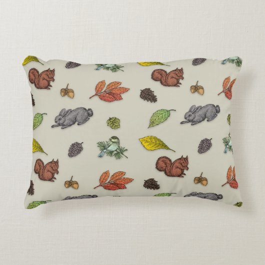 赤ベリモダンークリスマスの鳥の赤い灰色のラッピング アクセントクッション (正面)