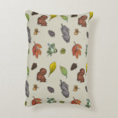 赤ベリモダンークリスマスの鳥の赤い灰色のラッピング アクセントクッション (裏面(縦))