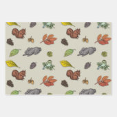 赤ベリモダンークリスマスバードレッドグレーラッピング ラッピングペーパーシート (正面)