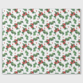 赤ベリモダンークリスマス ラッピングペーパー (フラット)