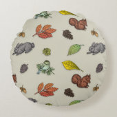 赤ベリモダンーバードグレー包み抱き枕 ラウンドクッション (正面)