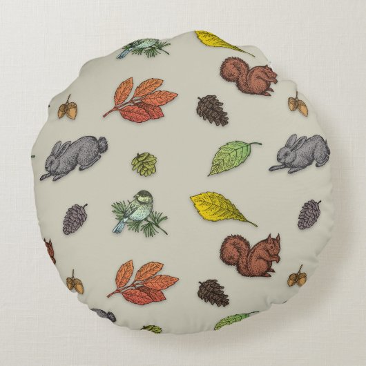 赤ベリモダンーバードグレー包み抱き枕 ラウンドクッション (裏面)