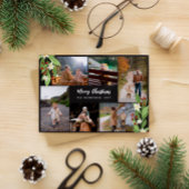 赤ベリーグリーン写真コラージュメリークリスマス シーズンカード