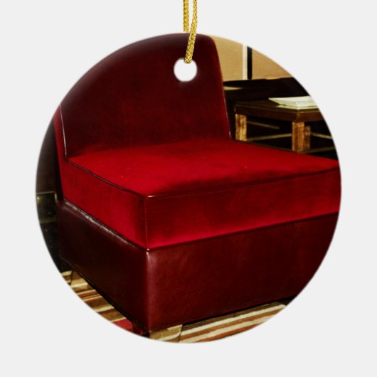 赤ベルベット椅子 セラミックオーナメント (正面)