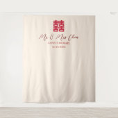 赤ベージュ中国の茶の写真の背景 タペストリー (正面)