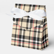 赤ベージュ白黒正方形タータンチェック格子模様