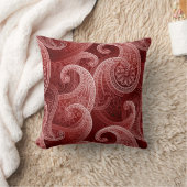 赤ペイズリーエキゾチック模様 クッション (ブランケット)