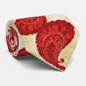 赤ペイズリー結婚のネクタイ ネクタイ (ロール)