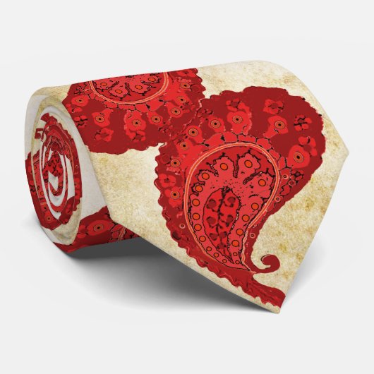 赤ペイズリー結婚のネクタイ ネクタイ (ロール)