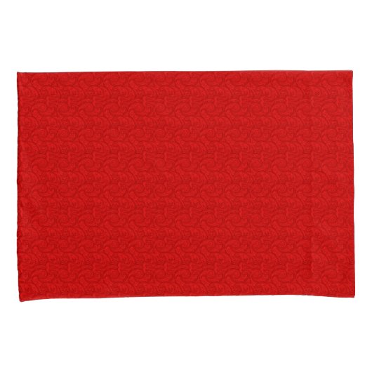 赤ペイズリー 枕カバー (正面右)