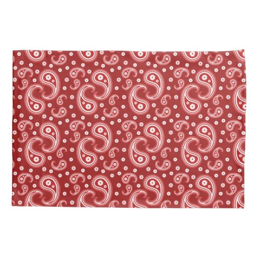 赤ペイズリー 枕カバー (裏面-左)