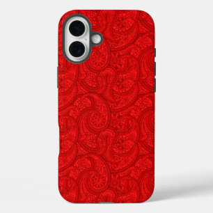 赤ペイズリー iPhone 16 PLUSケース