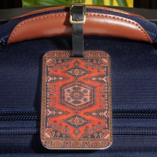 赤ペルシャアンティークアジアンオリエンタルヴィンテージトルコ ラゲッジタグ (正面インサイチュ2)