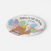 赤ペルシャ猫の誕生日パーティー紙プレート ペーパープレート (アングル)