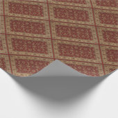 赤ペルシャ緋色アラベスクのタペストリー ラッピングペーパー (角)